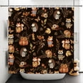 thumbnail image 5 of Nanqianyi Fall Black Shower Curtain,Fox Raccoon Autumn Leaf Bathroom Curtain Set,36 x 72 Inch, Polyester Waterproof Decor with Hooks, 5 of 7