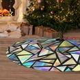 thumbnail image 6 of Lsque Colored Glass Print Christmas Tree Skirt, Tree Skirt with Ties or Velcro, Perfect for Holiday Decorations, Halloween, and New Year-48", 6 of 7