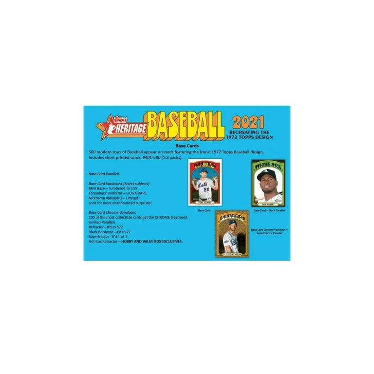 2021 topps heritage rare cards Amazon.com: 2021 Topps Heritage High Number Baseball Hobby Box (24 Packs/9  Cards:1 Auto/Relic) : Everything Else main image 1