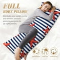 thumbnail image 4 of Naloa Starfish Navy Blue Stripe Super Soft 20x60 Body Pillow Case,Long Side Hidden Zipper（PILLOWS ARE NOT INCLUDED）, 4 of 6
