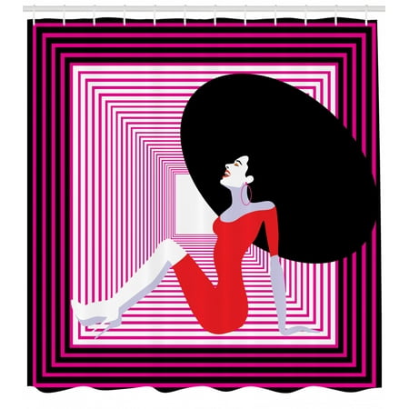 Diva Shower Curtain Vintage Woman Sitting Down And Laughing Theme