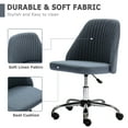 thumbnail image 4 of edx Vanity Chair, Armless Desk Chair with Wheels, Adjustable Swivel Fabric Makeup Chair, Comfortable Home Office Task Computer Chair, Blue, 4 of 7