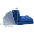 thumbnail image 4 of Loungie Floor Chairs Blue Microsuede Foam Filling Steel Tube Frame, 4 of 7