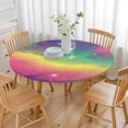 thumbnail image 3 of Colorful Tie Dye Nebula Pattern Round Fitted Tablecloth with Elastic Edge,Dining Table Cover Waterproof,Outdoor Round Tablecloth for Camping,Dining,Indoor and Outdoor, 3 of 7