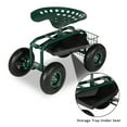 thumbnail image 3 of Tenozek Garden Cart Rolling Work Seat Outdoor Lawn Yard Patio Wagon Scooter for Planting, Adjustable 360 Degree Swivel Seat w/Tool Tray, Basket, 3 of 6