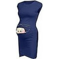 thumbnail image 4 of Femmes Imprimé Enceinte Maternité Accessoires de Maternité Mignon Bébé Moulant Décontracté Mini Robes, 4 of 4