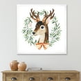 thumbnail image 3 of Designart 'Floral Wreath Isolated On White Over Deer' Farmhouse Framed Art Print, 3 of 4