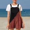 thumbnail image 1 of Femmes Pantalons Femmes Mode Été Décontracté Bretelles Sans Manches Combinaison Café XXL, 1 of 4