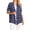 Medium Polka Navy, variant on Women's Basic Short Sleeve Open Front Casual Comfy Office Work Wear Solid Cardigan
