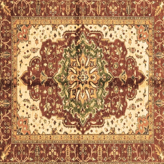 Ahgly Company Indoor Square Persian Brown Traditional Area Rugs, 4' Square