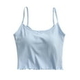 thumbnail image 2 of Fanxing Womens Cotton Camisole Adjustable Strap Tank Tops with Shelf Bra Undershirts Blue,M, 2 of 8