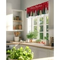 thumbnail image 7 of Red Merry Christmas Kitchen Valances for Windows Winter Farmhouse Xmas Trees Snowflakes Valance Curtains&nbsp; for Kitchen /Living Room/Bedroom/ Bathroom Decor, 42"x12 " ,Rod Pocket 1 Panel,, 7 of 7