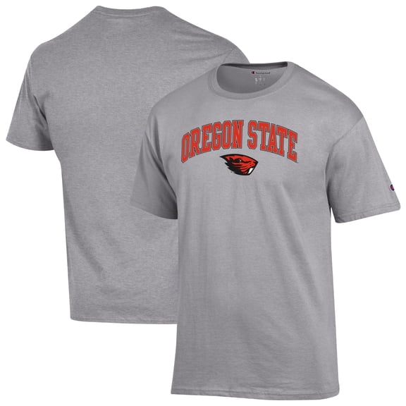 Men's-Champion Heather Gray Oregon State Beavers Arched Logo T-Shirt