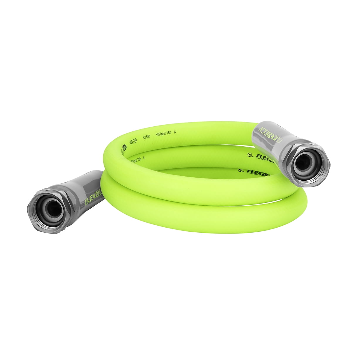 Flexzilla® Garden Hose, Hybrid Polymer, ZillaGreen™, 5/8" x 5', Female/Female 3/4" - 11 1/2 GHT Fittings
