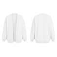 thumbnail image 4 of Oiangi Sweatshirt Cardigan Women Open Front Fleece Long Sleeve Sweater Fall Winter Cozy Warm Coat with Pockets White L, 4 of 8