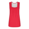 thumbnail image 3 of Scyoekwg Sleeveless Tops for Women Square Collar Pleated Tank Tops Loose Casual Solid Color Tunic Tops Trendy Summer Sling Shirts Tshirt (Red,XXL), 3 of 6