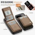 thumbnail image 2 of ELEHOLD Case for Google Pixel 9 / 9 Pro, 2-in-1 Magnetic RFID Leather Wallet Case with Card Slots & Kickstand,Brown, 2 of 6