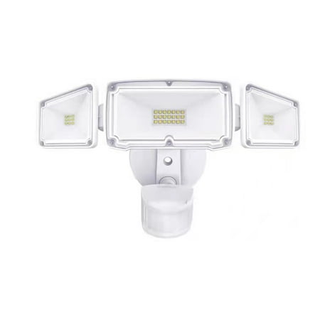 

LED Security Light 40W 5200 Lumen Dusk to Dawn Outdoor Flood Light with Photocell 5500K IP65 Waterproof UL 3 Head Exterior Light for Garage Patio Yard
