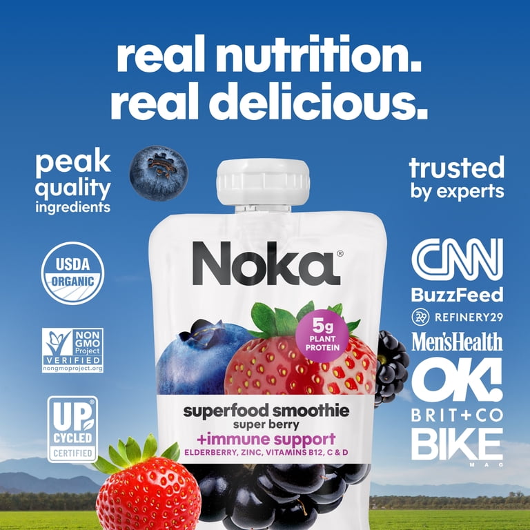 Noka Organic Superfood Smoothie Pouches, Super Berry, 8 Pack photo 7