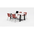 thumbnail image 2 of KFI Studios Midtown 6' x 3' Dining Table Set, Designer White , 4 Coral KOOL Chairs, 2 of 2