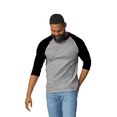 thumbnail image 4 of Gildan Heavy Cotton Three-Quarter Sleeve T-Shirt for Men’s GR57 Raglan Long Sleeve Shirt in Assorted Colors, Pack 4 2XL, 4 of 6