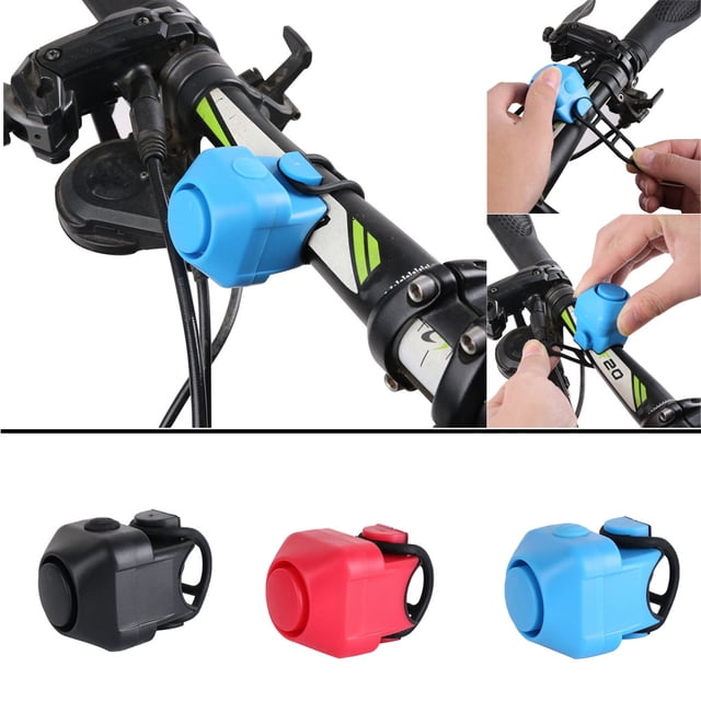 Xihbxyly Bocina para Bicicleta, Alarma Electrónica para Manillar, Sonido Nítido de 130 Db, Fácil Instalación, Ligera y Portátil, Seguridad para Ciclismo, Opciones Azul/Rojo, Diseño Compacto, Incluye