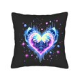 thumbnail image 4 of Set of 2 Decorative Throw Pillow Covers 18x18in - Futuristic Blue & Pink Heart Design with Whimsical Stars for Couch Bed Car, 4 of 8