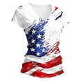 thumbnail image 6 of Womens Patriotic Tshirt 250th Anniversary USA Shirts Red White and Blue V Neck Summer Tops Casual 4th of July Outfit for Women, 6 of 6