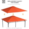thumbnail image 4 of Outsunny 10' x 10' Square Gazebo Canopy Replacement UV Protected Top Cover Sun Shade Orange, 4 of 10
