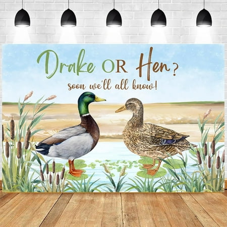Image of Duck Hunting Gender Reveal Decorations for Boys or Girls Duck Hunting Gender Reveal Backdrop Drake or Hen Soon We Will All Know Backdrop for Duck Hunting Baby Shower