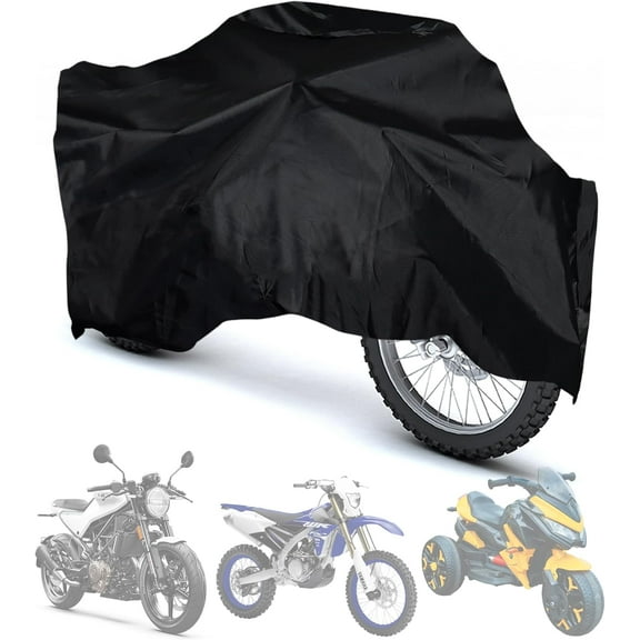 Kids Motorcycle Cover, Waterproof Oxford Kids Toy Motorcycle Cover with Adjustable Drawstring, All Weather Protection Universal for Children's Electric Motorcycle Bike(Black)