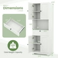 thumbnail image 3 of Gymax 67.5'' Kitchen Pantry Cabinet w/4 Doors 1 Drawer Open Countertop Adjustable Shelf White, 3 of 10