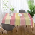 thumbnail image 5 of Yayeee Tablecloths for Rectangular Tables 60 x 108 inch Party Table Cover, Pink and Yellow Striped Pattern, 5 of 6
