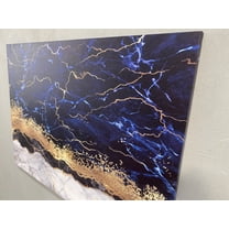 Contemporary Art, Gold Wall Decor, Modern Canvas Art, Alcohol Ink Art Canvas, Marble Artwork, Abstract Printed Canvas, Navy Blue Artwork, Canvas Wall Decor - Rolled Canvas