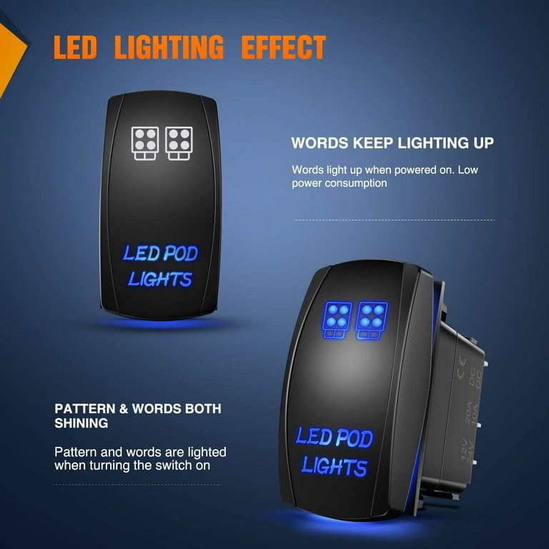 Nilight Led Pod Lights Rocker Switch Led Light Bar Switch