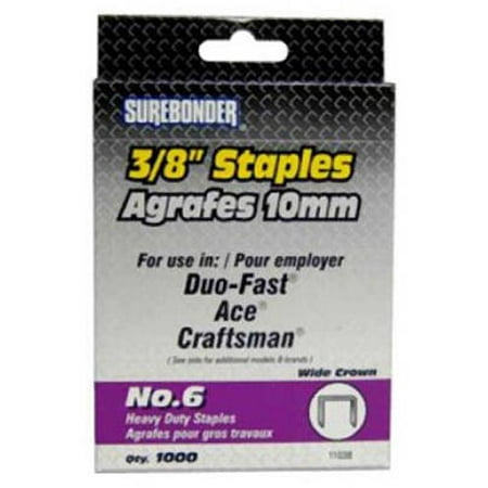 1000 Pack #6 Heavy-duty 3/8" Staple, FPC, 11038