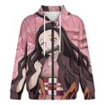thumbnail image 4 of Kamado Nezuko Jacket Casual Oversized Hoodie Stylish Zipper Hooded Sweatshirt Warm Loose Outerwear 4XL, 4 of 8