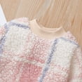 thumbnail image 5 of Kucnuzki 12 Months Baby Girl Winter Outfits Pants Sets 18 Months Long Sleeve Cute Checkboards Prints Fluffy Sweatshirt Elastic Pants 2PCS Set Light Pink, 5 of 8