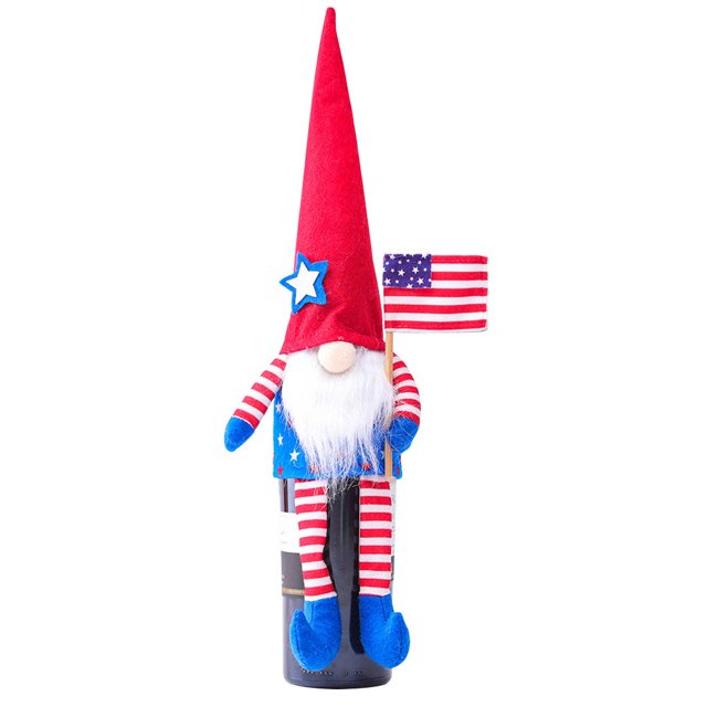 Botella De Vino De Enano Del Día De La Independencia Adornos De Muñeca De Piernas Largas Decoración De Fiesta De Vacaciones Encantadora Suave Yuarrent HA046913-01