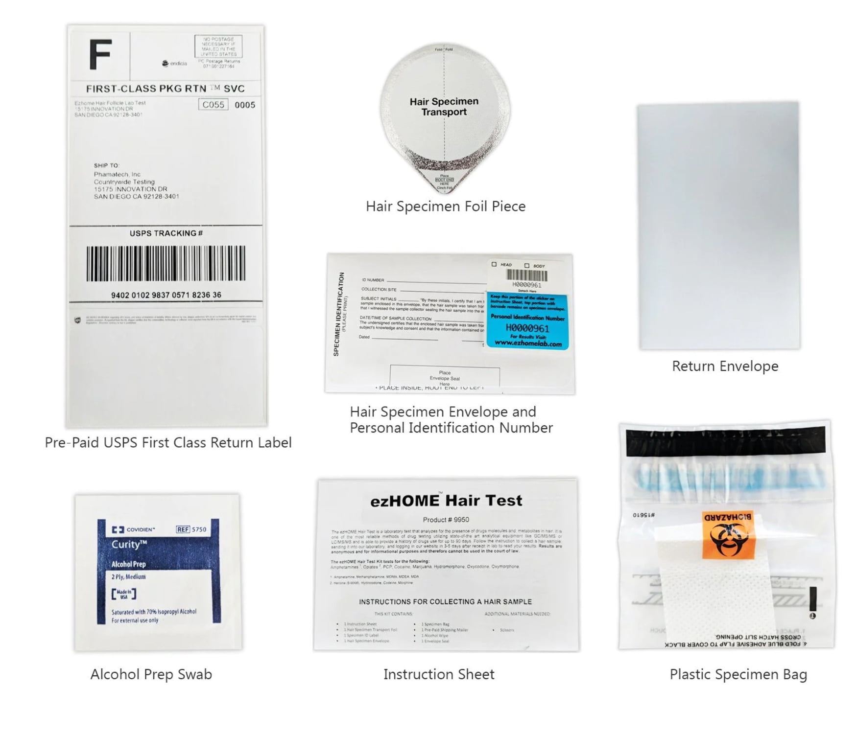 Phamatech Hair Follicle 18 Panel Drug Test for at Home Drug Testing - Shipping & Lab Fees Included