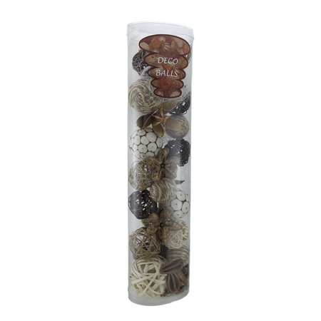 Decorative Handcrafted Polyester Filler - Natural Mixed Material Decorative Balls Bowl Filler Set