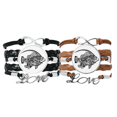 thumbnail image 1 of Pulsera pareja de cuerdas de cuero Unbranded Dibujo de linea patrones de pescado M, 1 of 3