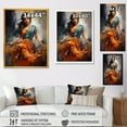 thumbnail image 4 of Designart "Bharatanatyam Pose in Indian Art Dancing III" People Framed Wall Art - Global Orange Indian Art Entryway Framed Wall Art Print, 4 of 6