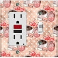 thumbnail image 1 of Metal Light Switch Wall Plate Outlet Cover (Coffee Mocha Espresso Heart Cupcake Macaron Flower Bouquet Pink - Single Rocker Single Toggle), 1 of 2
