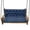 Navy blue, variant on Waterproof Porch Swing Cushion Replacement, Thicken 2–3 Seat Swing Seat Cushion with Backrest & Ties, Outdoor Bench Cushion for Outdoor Furniture, Patio, Garden