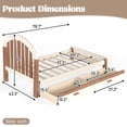 thumbnail image 5 of Bellemave Twin Size Wood Bed Frame with 2 Storage Drawers, Modern Platform Bed with Round Headboard and Sturdy Wooden Slats Support, No Box Spring Required（Beige & Deep Natural), 5 of 8