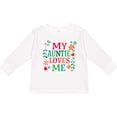 thumbnail image 3 of Inktastic My Auntie Loves Me Girls Girls Long Sleeve Toddler T-Shirt, 3 of 5