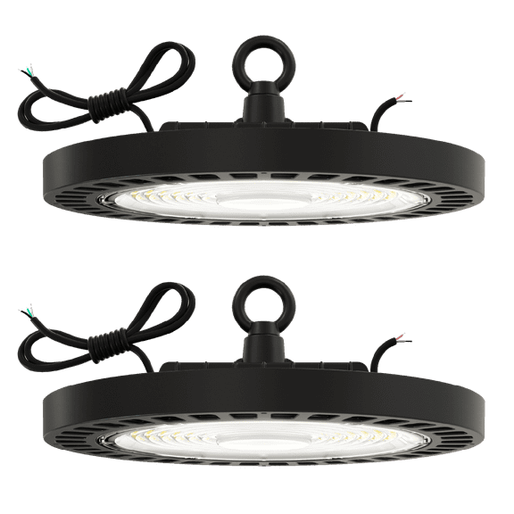 Sunco 2 Pack UFO LED High Bay Light, Lighting for Warehouse, 4000K Cool White, 150W, 21000 LM, 100-277V, Dimmable 0-10V, IP65 Waterproof, Super Bright, UL
