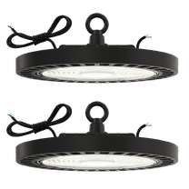 Sunco 2 Pack UFO LED High Bay Light, Lighting for Warehouse, 4000K Cool White, 150W, 21000 LM, 100-277V, Dimmable 0-10V, IP65 Waterproof, Super Bright, UL