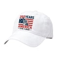 thumbnail image 2 of Helii 250 Years America 1776-2026 Baseball Cap – 250th Anniversary Patriotic Hat for Men Women, Washed Cotton Cowboy Hybrid Cap, 4th of July Independence Day Cap White,A, 2 of 3